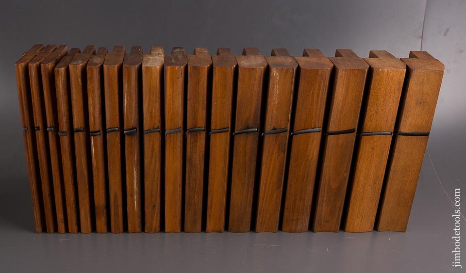 RARE Complete Working ODD Set of MOSELEY Hollows & Rounds Moulding Planes Numbered 3-19 circa 1862-80 LONDON - 86311