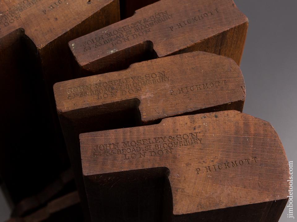 RARE Complete Working ODD Set of MOSELEY Hollows & Rounds Moulding Planes Numbered 3-19 circa 1862-80 LONDON - 86311