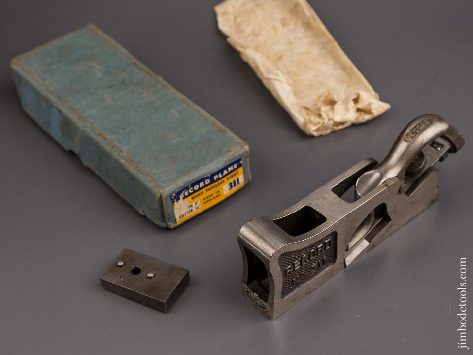 RECORD No. 311 Bull Nose Shoulder Rabbet Plane MINT in Original Box - 86350