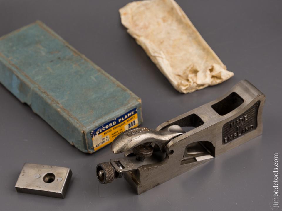 RECORD No. 311 Bull Nose Shoulder Rabbet Plane MINT in Original Box - 86350