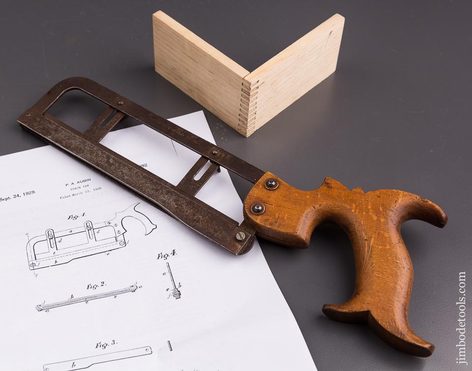 Rare! AUBIN's Patent March 29, 1928 Finger Joint Tenon Saw - 86368