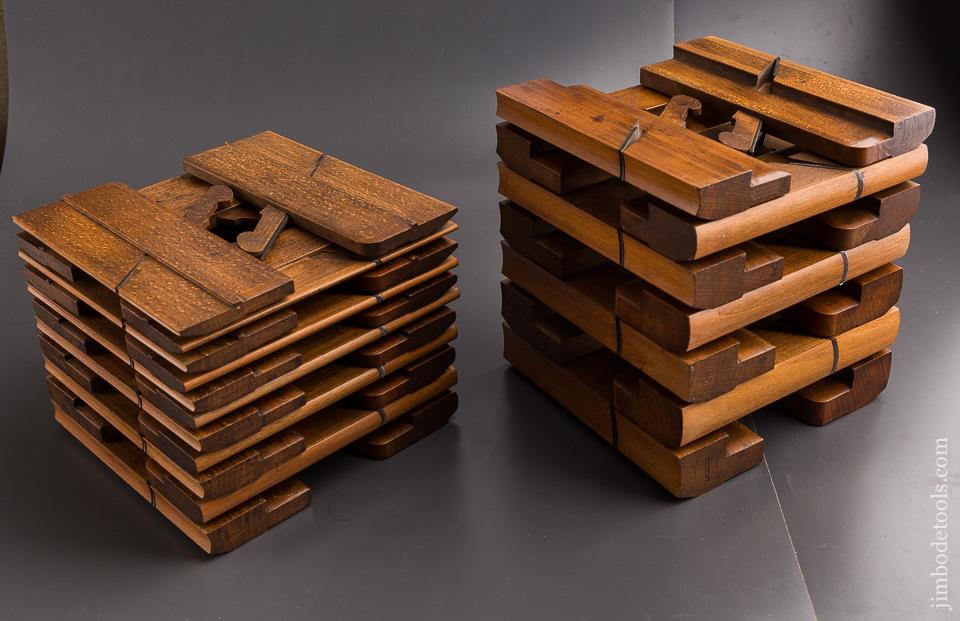 AMAZING Full Set of 36! Skewed Hollows & Rounds Moulding Planes by