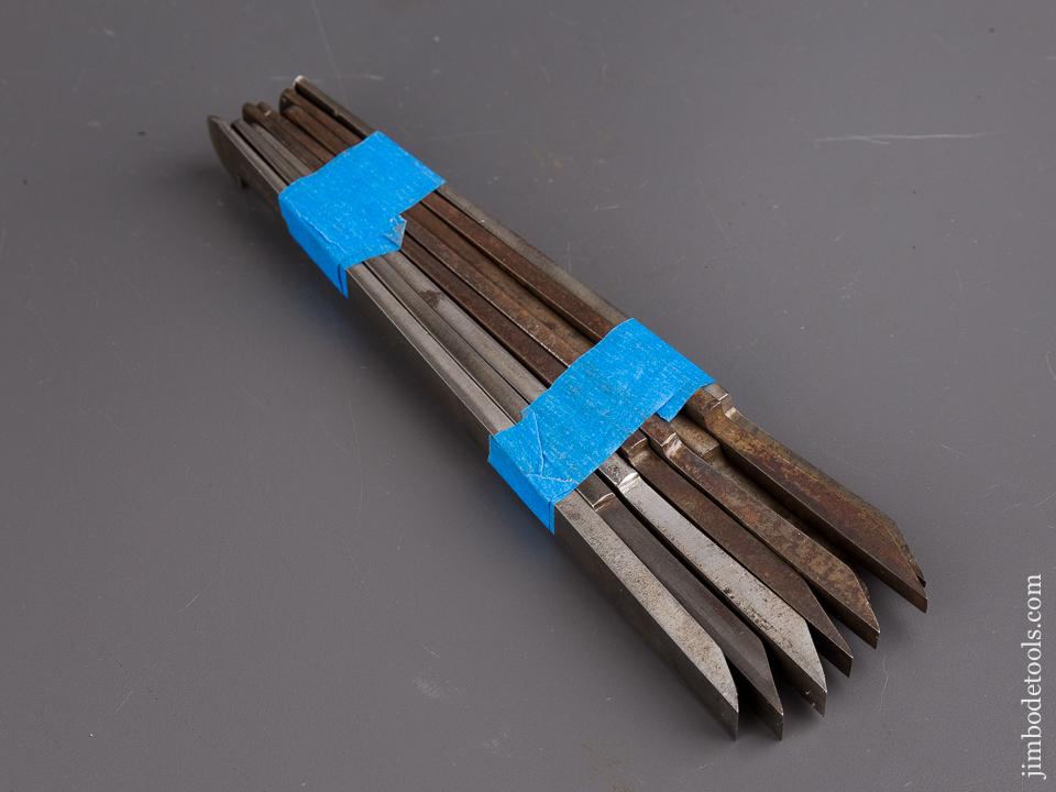 User Set of Eight HILDICK Graduated Plow Plane Irons - 86400