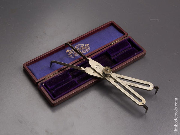 RARE 6 1/4 inch Dog Leg Proportional Dividers in Original Case by STANLEY GREAT TURNSTILE LONDON - 86402