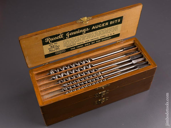 EXTRA FINE Complete Set of 13 RUSSELL JENNINGS Auger Bits in Original 3 Tiered Box - 86454