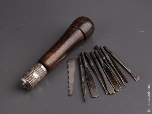 MILLERS FALLS Rosewood Tool Handle with Ten Tools - 86509