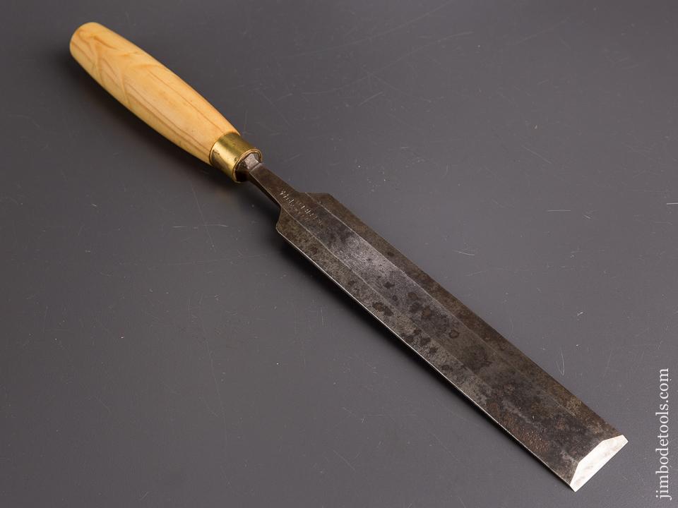 Long Thin 1 1/2 inch WOODCOCK 1944 SHEFFIELD English Boxwood Handled Pattern Maker's Paring Chisel - 86521
