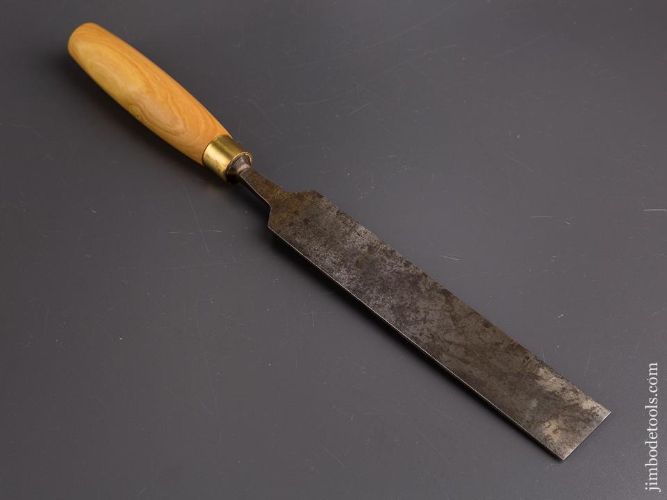 Long Thin 1 1/2 inch WOODCOCK 1944 SHEFFIELD English Boxwood Handled Pattern Maker's Paring Chisel - 86521