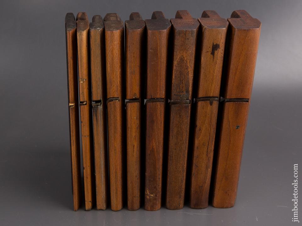Set of Nine Good User 18th Century Hollow & Round Moulding Planes by IOHN GREEN circa 1768-1808 YORK England - 86652
