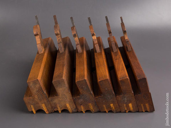 Crisp Clean Set of Six Side Bead Moulding Planes by AMESS BIRMINGHAM circa 1886-89 FINE - 86653