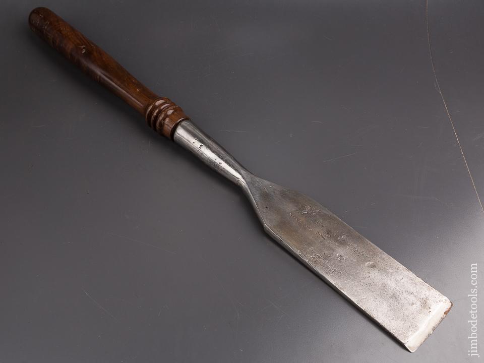 RARE Early 3 x 29 3/4 inch WM. MCKINNON ROCKAWAY NJ circa 1845-73 Hand Forged Heavy Timber Framing Slick - 86721