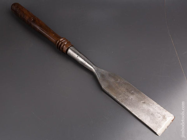 RARE Early 3 x 29 3/4 inch WM. MCKINNON ROCKAWAY NJ circa 1845-73 Hand Forged Heavy Timber Framing Slick - 86721