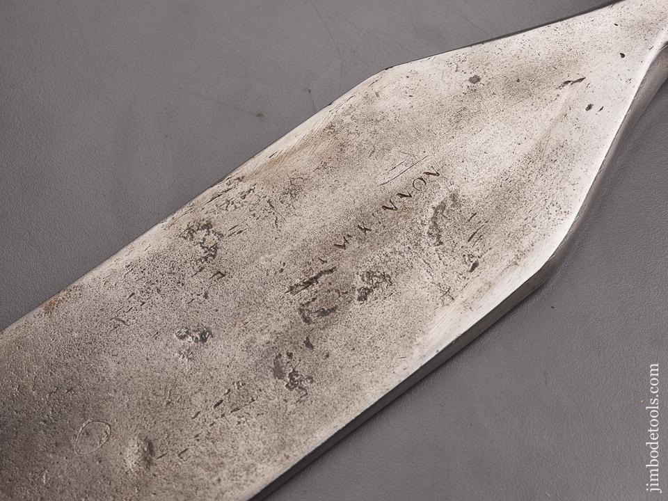 RARE Early 3 x 29 3/4 inch WM. MCKINNON ROCKAWAY NJ circa 1845-73 Hand Forged Heavy Timber Framing Slick - 86721