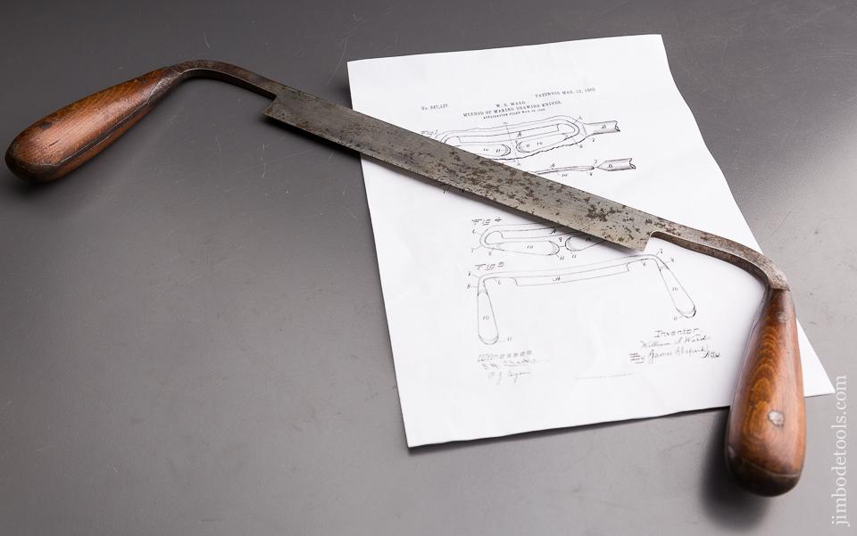 Ten inch WARD Patent March 12, 1907 H.D. SMITH & CO. "Perfect Handle" Draw Knife - 86746