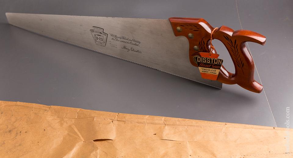 DEAD MINT! 11 point 26 inch Crosscut DISSTON D23 Hand Saw with Original Tag in Original Wrapper! -86751U