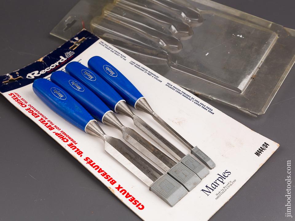 Set of Four MARPLES RECORD Blue Chip Bevel Edge Chisels MINT in Original Package! - 86782