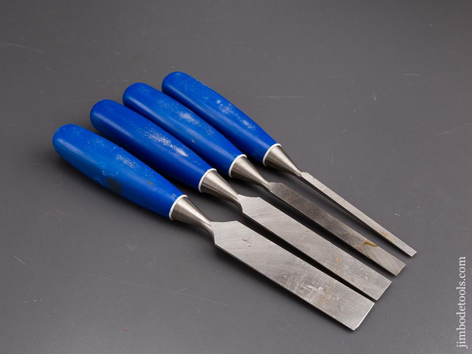 Set of Four MARPLES RECORD Blue Chip Bevel Edge Chisels MINT in Original Package! - 86782