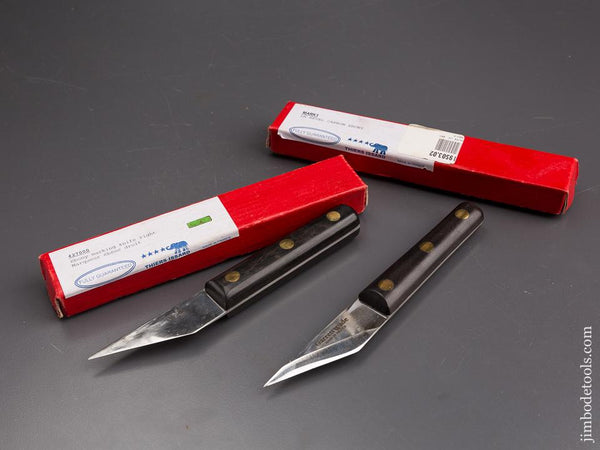 French Right & Left Ebony Handled Marking Knives by GARRET WADE in Original Boxes - 86799