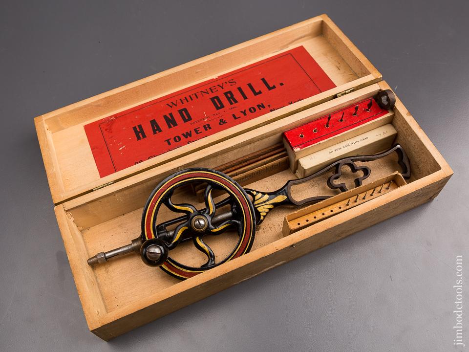 WHITNEY'S Hand Drill by TOWER & LYON New York DEAD MINT in Original Box - 86803U