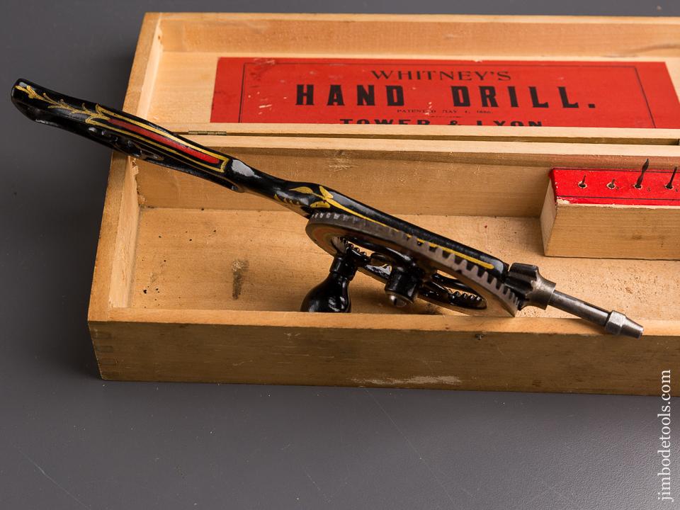 WHITNEY'S Hand Drill by TOWER & LYON New York DEAD MINT in Original Box - 86803U