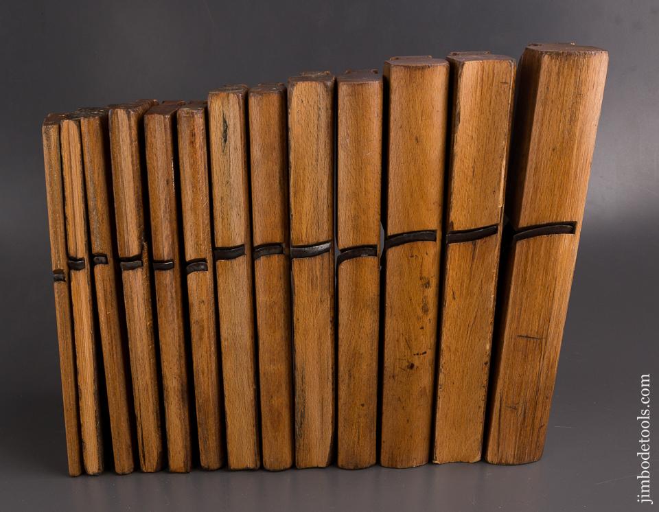 Fantastic Graduated Set of Thirteen Hollows & Rounds Molding Planes by HEINRICH WOLSING circa 1836 Dutch - 86810