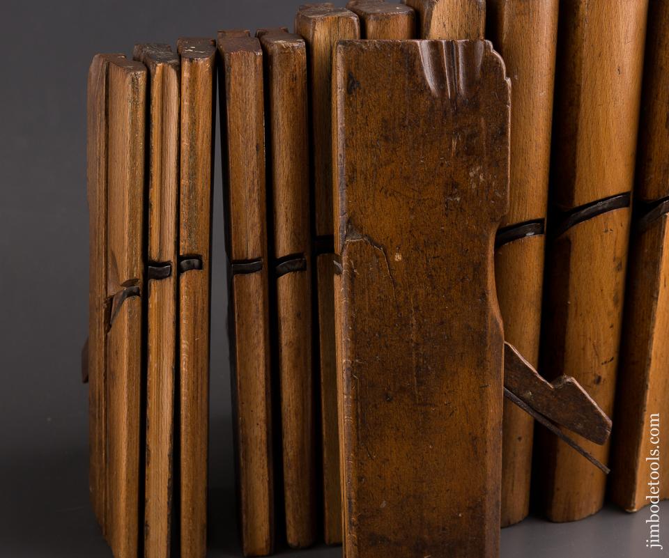 Fantastic Graduated Set of Thirteen Hollows & Rounds Molding Planes by HEINRICH WOLSING circa 1836 Dutch - 86810