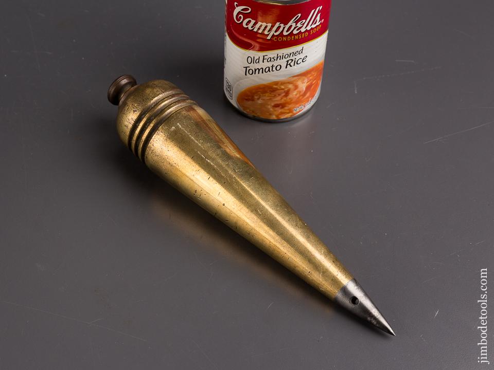 MASSIVE 9 1/4 inch 4 1/2 pound Brass Plumb Bob = 86860
