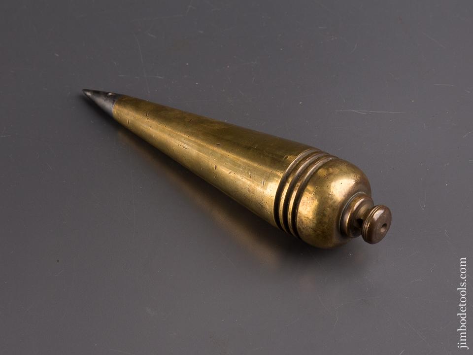 MASSIVE 9 1/4 inch 4 1/2 pound Brass Plumb Bob = 86860