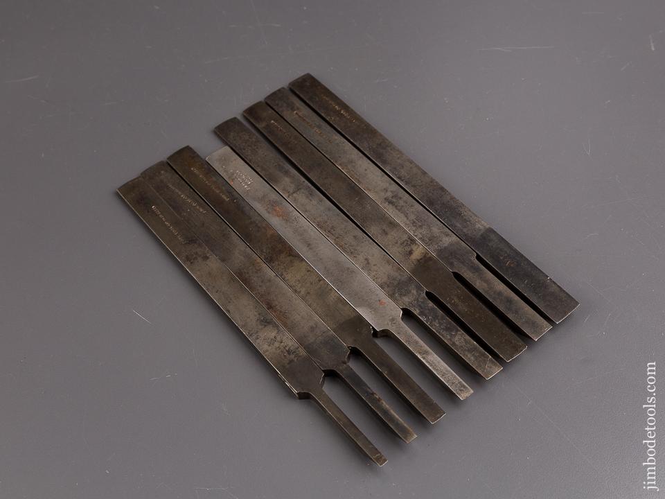 RARE American Graduated Set of Eight Plow Plane Irons by PROVIDENCE TOOL CO - 86863