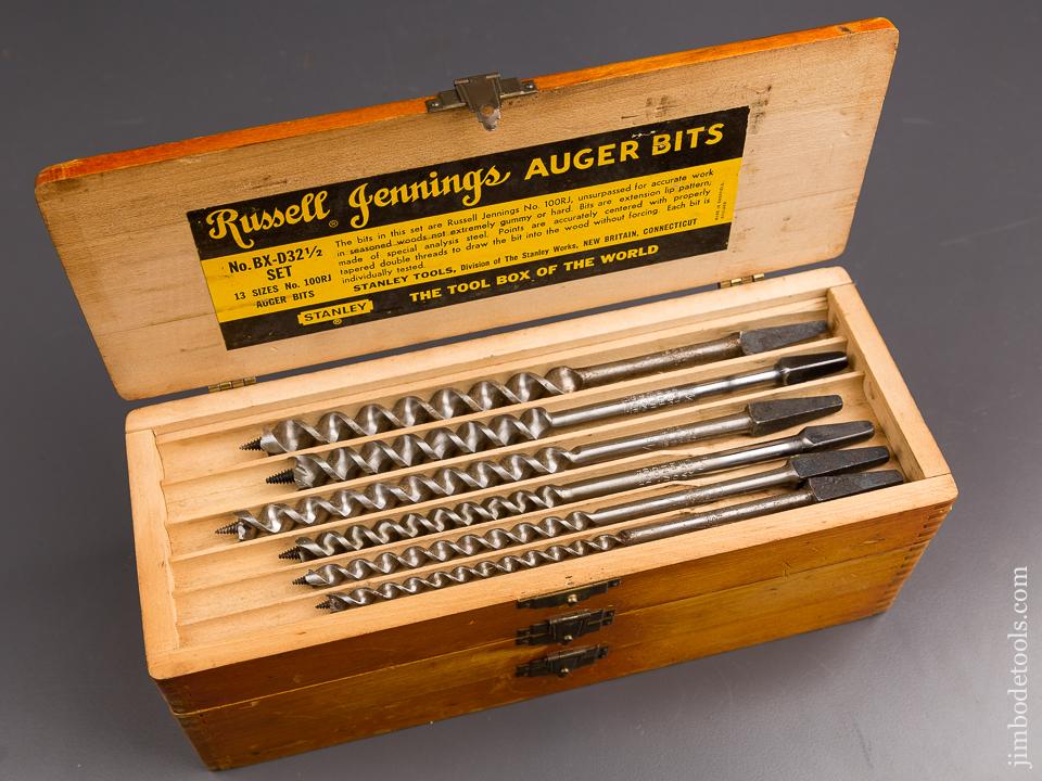 EXTRA FINE Complete Set of 13 RUSSELL JENNINGS Auger Bits in Original 3 Tiered Box - 86878