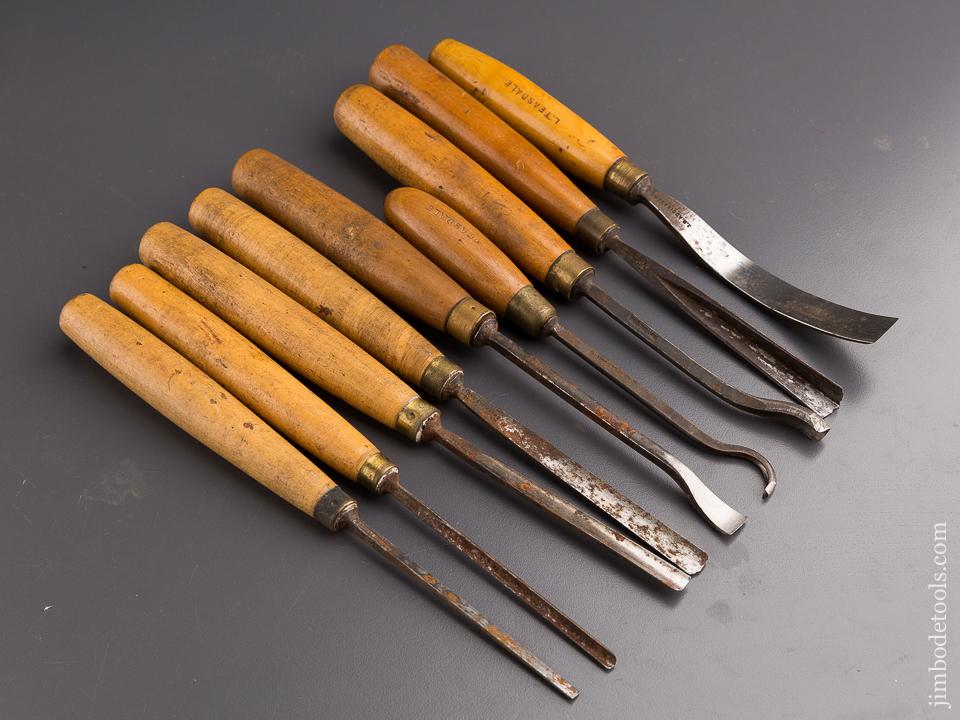 Nine ADDIS Carving Chisels with Boxwood Handles * 86880
