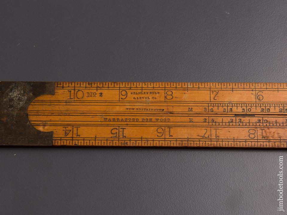 Extra Fine STANLEY No. 2 Boxwood & Brass Carpenter's Rule - 86888