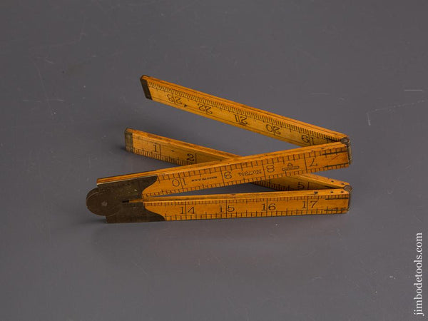 Rare! STANLEY No. 73 1/4 Boxwood & Brass SWEETHEART Carpenter's Rule NEAR MINT - 86891