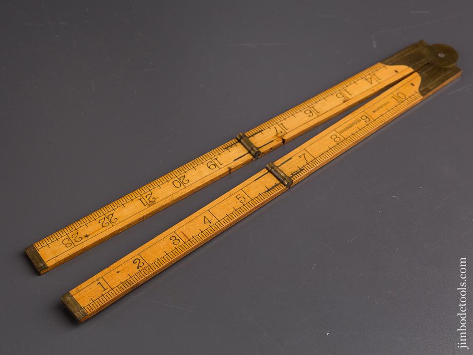 Rare! STANLEY No. 73 1/4 Boxwood & Brass SWEETHEART Carpenter's Rule NEAR MINT - 86891