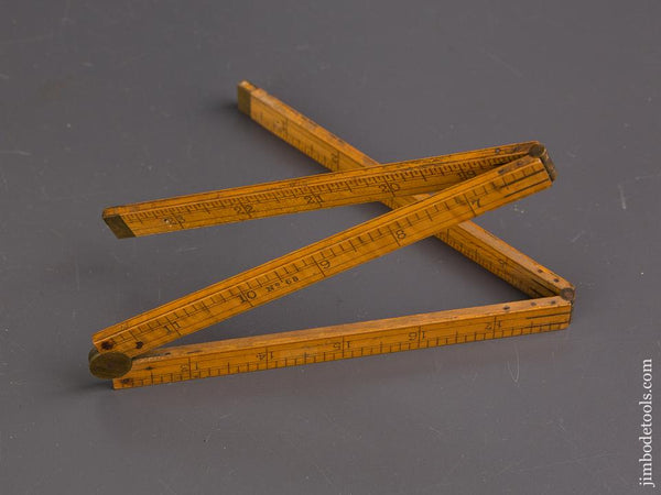 Near Mint! STANLEY NO 68 Tiger Boxwood & Brass Carpenter's Rule - 86892