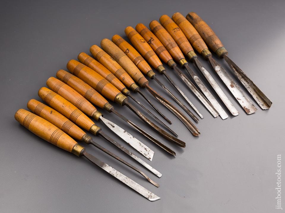 Sixteen Fine ADDIS Carving Chisels - 86896