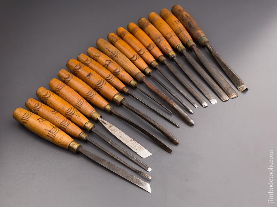 Sixteen Fine ADDIS Carving Chisels - 86896