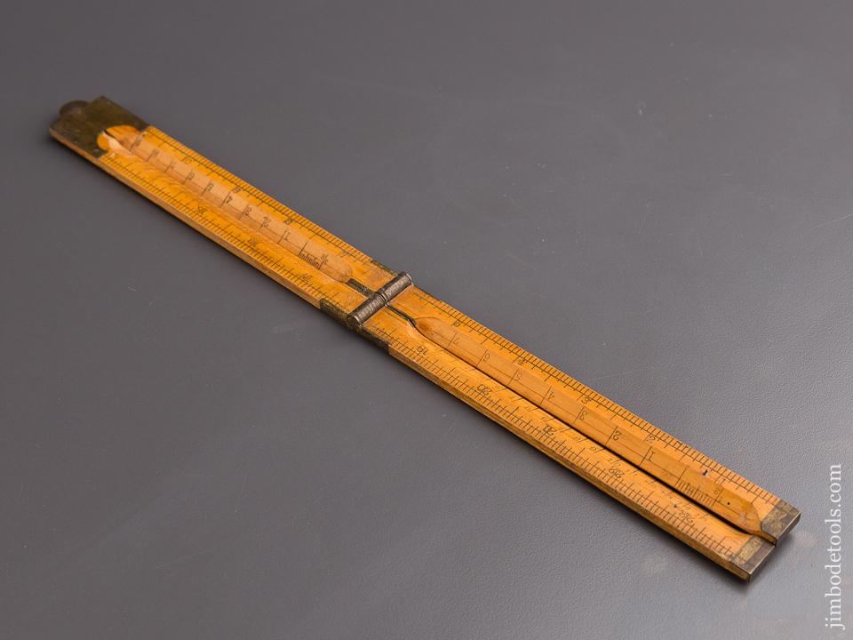 Fine STANLEY No. 53 1/2 Boxwood & Brass Architect's Rule - 86902