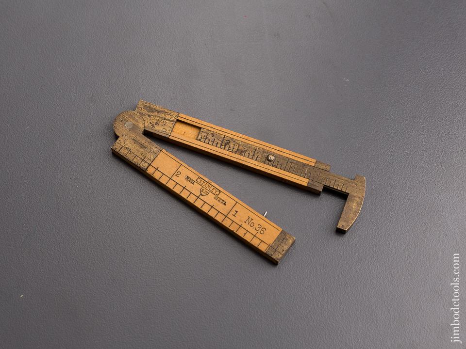 Mint! STANLEY No. 36 Boxwood & Brass Carpenter's Caliper Rule SWEETHEART - 86905