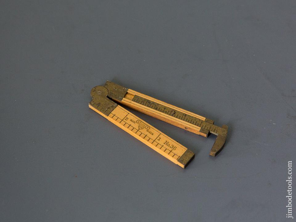 Mint STANLEY No. 36 Boxwood & Brass Carpenter's Caliper Rule SWEETHEART - 86906