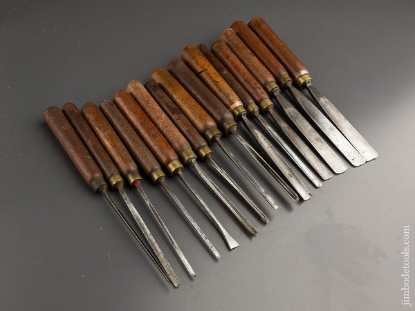 Fifteen ADDIS Carving Chisels with Mahogany Handles - 86909
