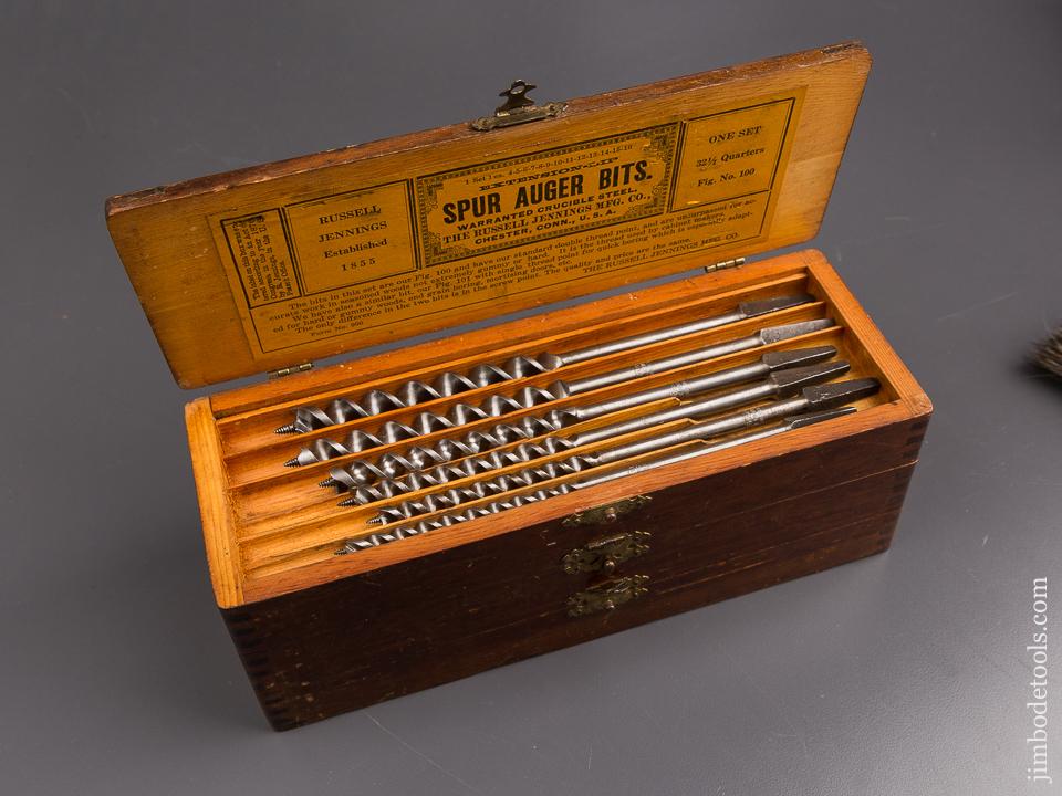 Complete Set of 13 RUSSELL JENNINGS Auger Bits in Original 3 Tiered Box - 86917