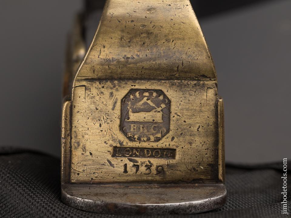 Outstanding! 18th Century English Dated 1739 Bronze Mitre Plane with Steel Sole - 86928U