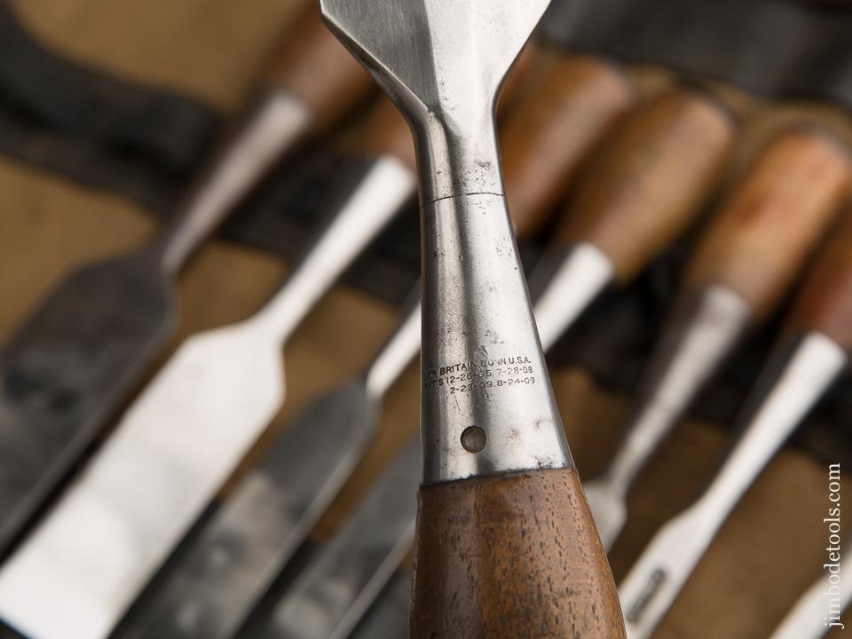 Great Set! STANLEY No. 210 Set of Nine No. 50 EVERLASTING Chisels in Roll - 86941