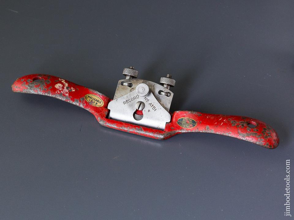 RECORD No. A151 Adjustable Flat Bottom Spoke Shave with Decals - 86983