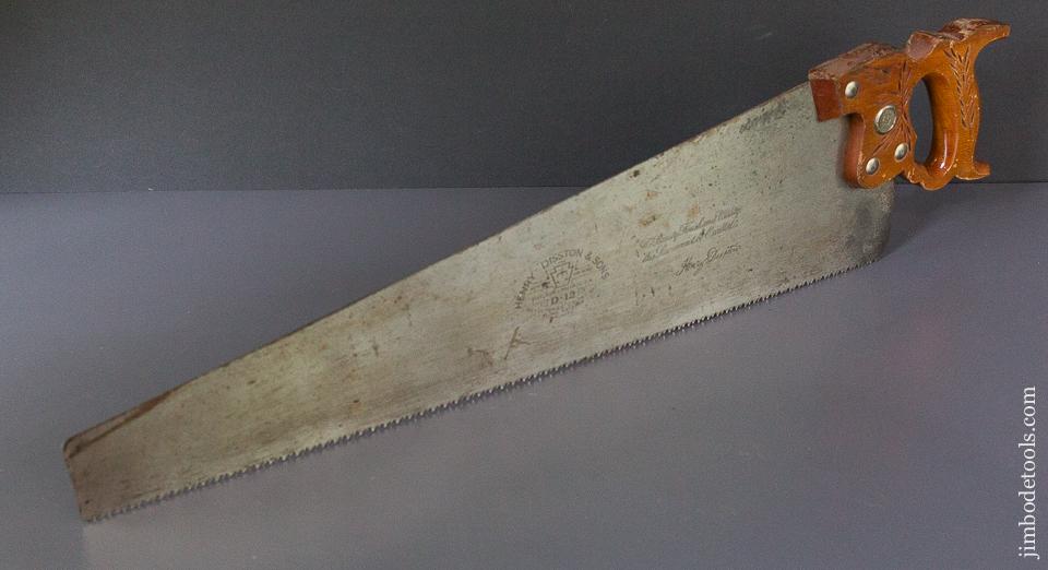 LIKE NEW 7 point 24 inch Crosscut DISSTON D12 Hand Saw - 86995