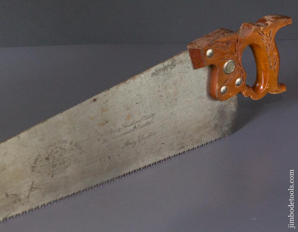 LIKE NEW 7 point 24 inch Crosscut DISSTON D12 Hand Saw - 86995