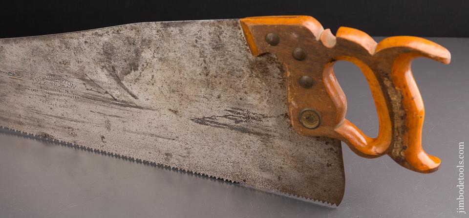 EXTRA FINE 7 point 26 inch J.D. DARLINGTON BROOKLYN NY No. 20 Hand Saw UNUSED! - 87027