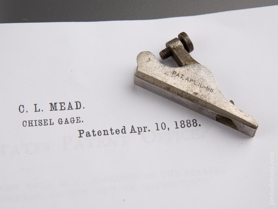 MEAD Patent April 10, 1888 STANLEY No. 96 Type One Blind Nailing Plane Chisel Gauge - 87061