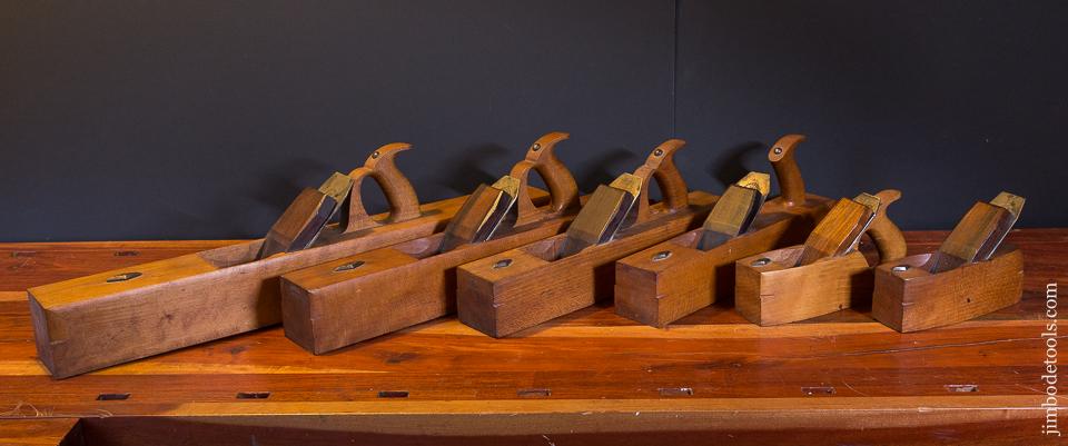 Magnificent UNPRECEDENTED Set of Six Special Order Shipwright's Planes by COPELAND & CO - 87078U